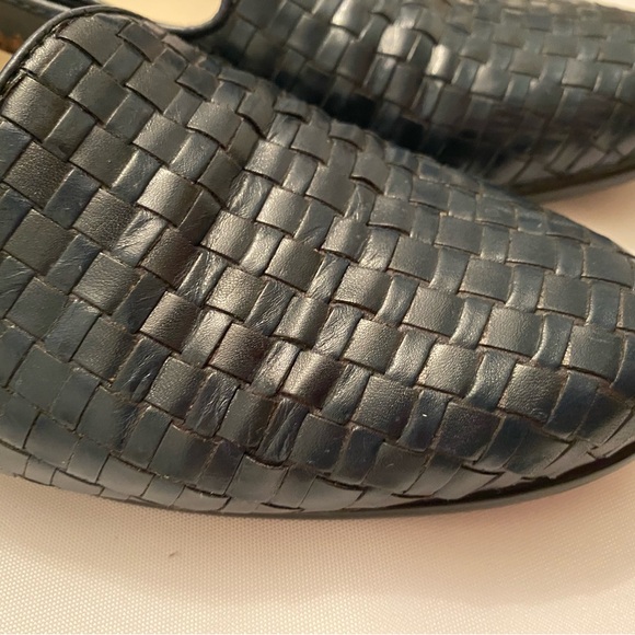 Trotters navy woven leather slip on loafer gently worn 8.5 N - Picture 11 of 15
